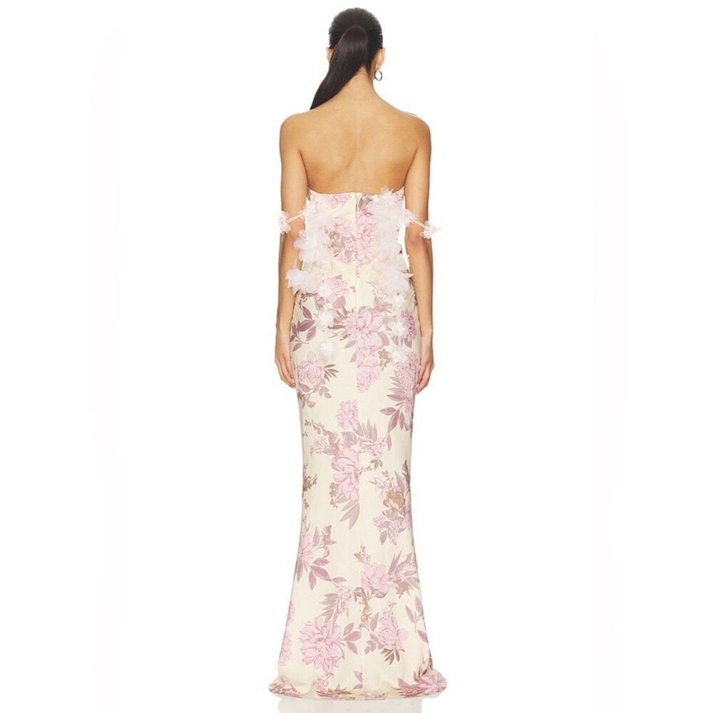 NEW BRONX BANCO Magnolia Rosie Off-Shoulder Floral Column wedding guest Gown - Picture 3 of 13